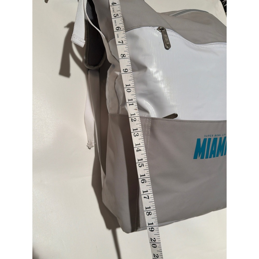 Super Bowl LIV Miami NFL Backpack Gray White Commemorative Football Bag - Picture 6 of 10